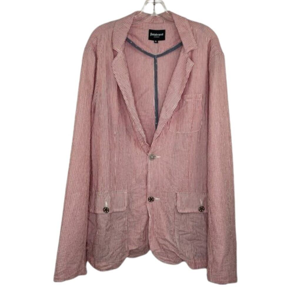 Betabrand Men's red seersucker casual blazer size XL